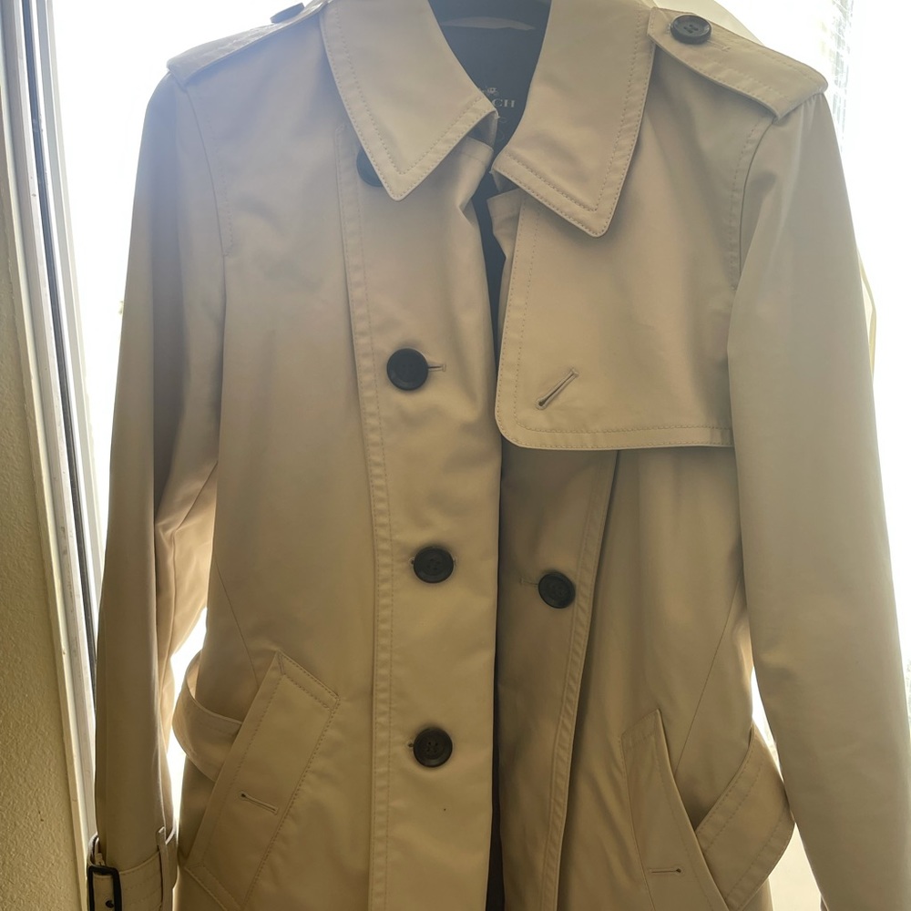 Coach trench jacket, white , size is a medium